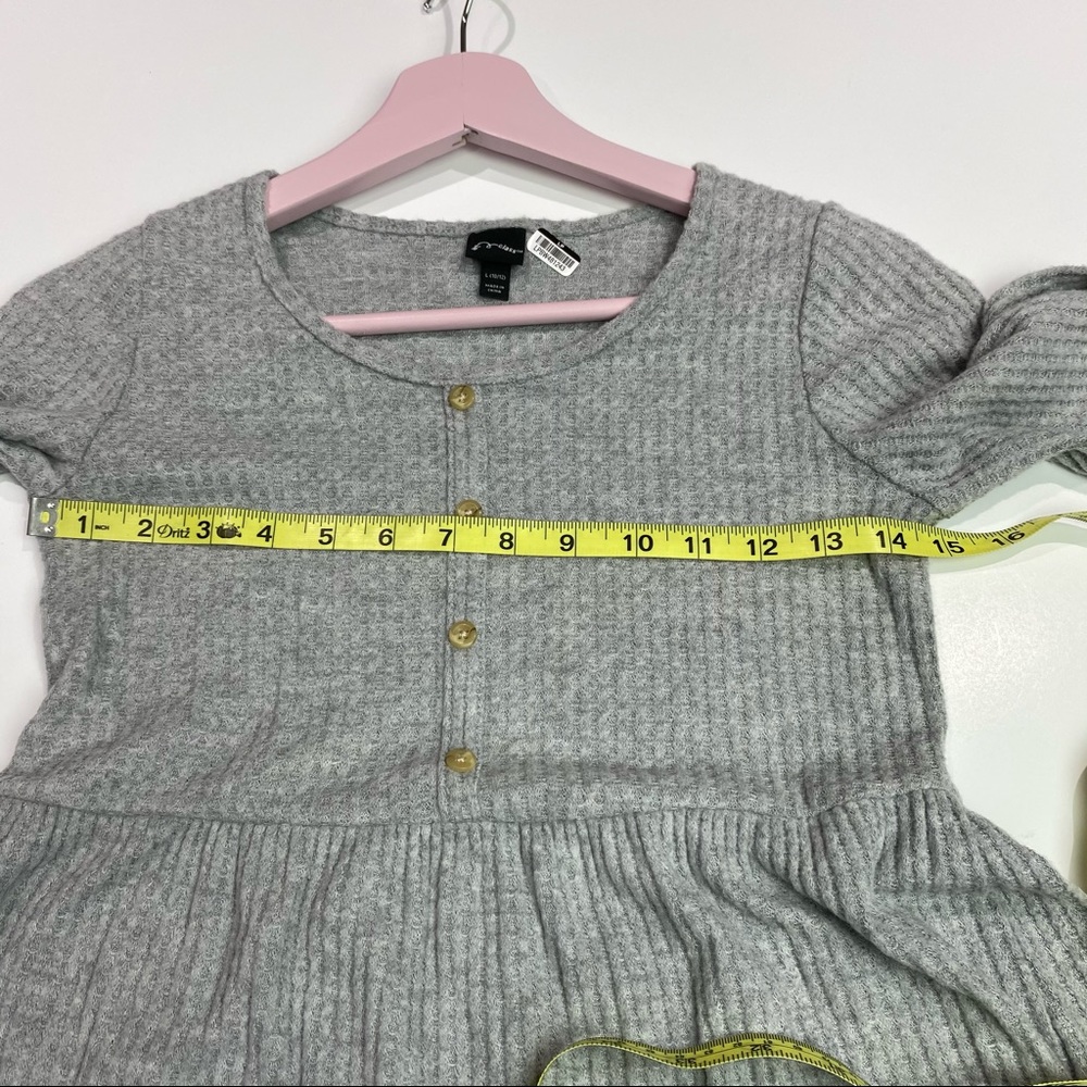 Art Class casual soft gray dress, waffle texture - Picture 4 of 10